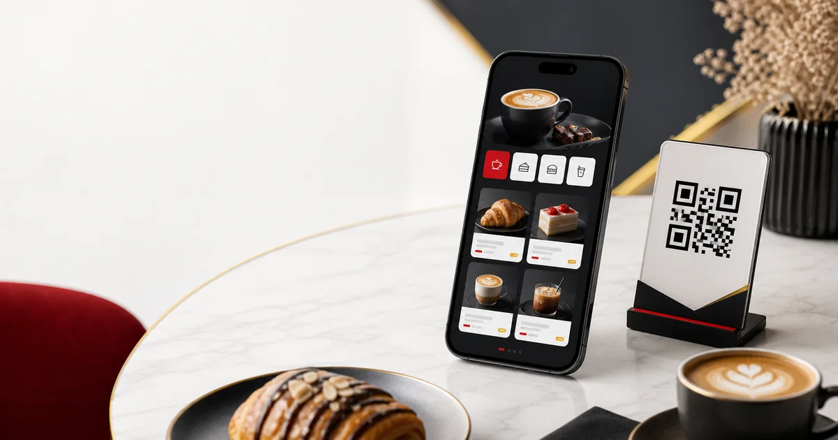 منوی دیجیتال کافه با موبایل، QR و ساختار کارت محصول